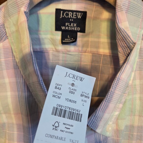 Men's J Crew Flex Washed Plaid Shirt - Picture 2 of 3
